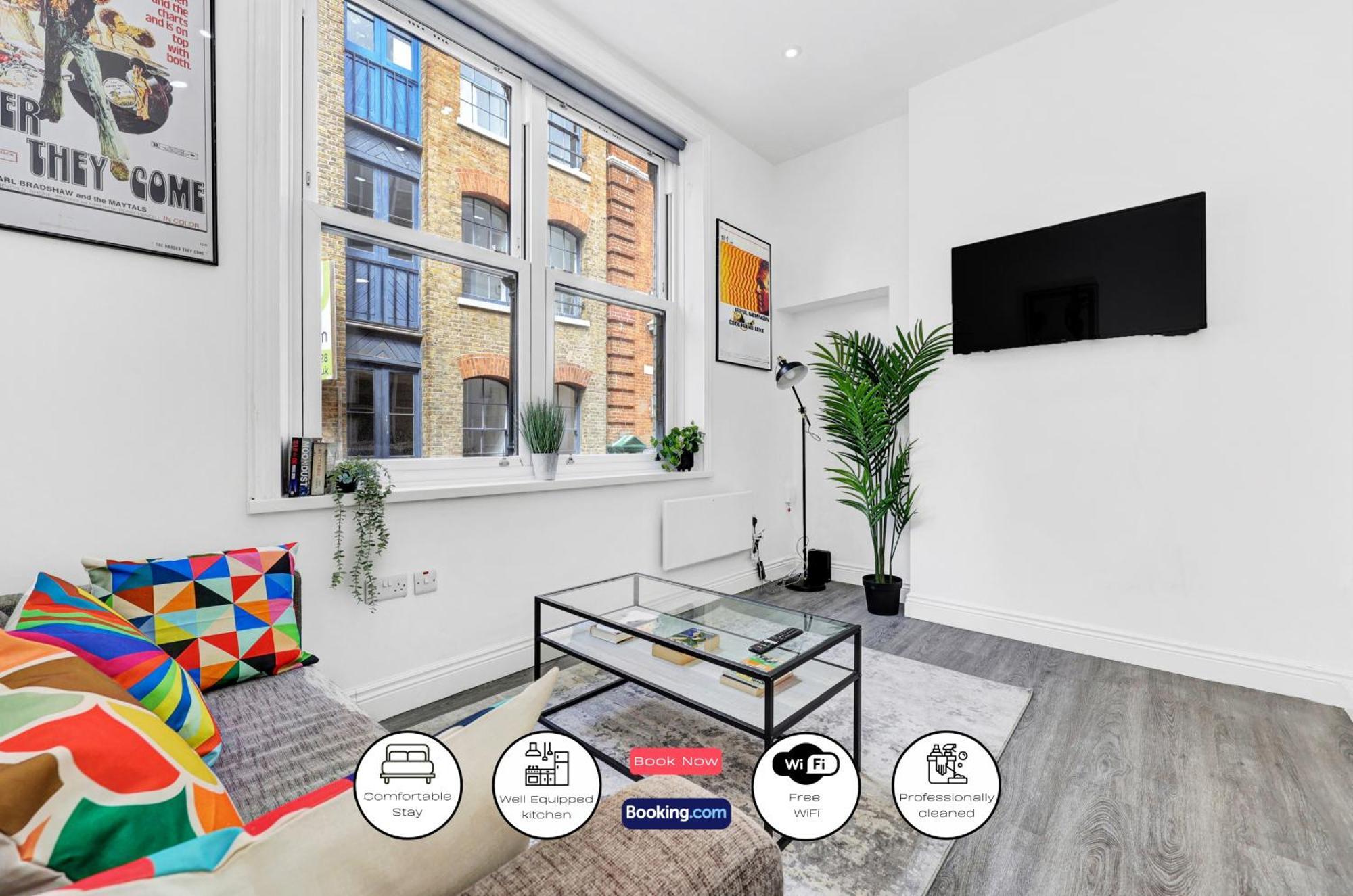 High Spec Two-bedroom Short Term & Flexible Renting Shoreditch With Free Wifi *